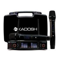 Microfone De Mão Duplo Sem Fio Kadosh K-502m Dinâmico