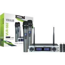 Microfone De Mão Duplo Vlr-502 Cromado Vokal Microfone De Mão Duplo Vlr-502 Cromado Vokal