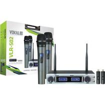 Microfone de Mão Duplo VLR-502 Cromado VOKAL Microfone de Mão Duplo VLR-502 Cromado VOKAL