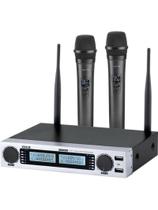 Microfone de Mão Duplo Vokal VLR-502 Cromado Microfone de Mão Duplo Vokal VLR-502 Cromado