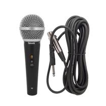 Microfone De Mão Profissional Com Fio 5 Metros Karaokê Cantar Música - Tomate