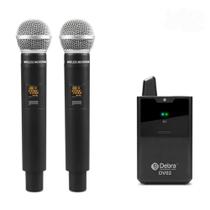 Microfone De Mão S/ Fio C/monitor De Gravação - 2 Transmissores - Debra