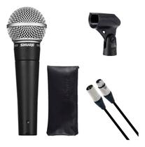 Microfone de mão shure sm58 lc c/ cabo neutrik original + nf