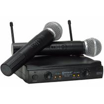 Microfone de Mão Wireless Profissional Duplo Sem Fio UHF