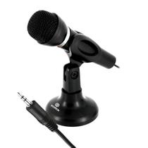 Microfone De Mesa Com Fio P2 Estéreo Unidirecional Suporte Preto