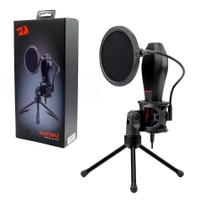 Microfone de Mesa Condensador com Pop-Filter Quasar Preto