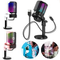 Microfone De Mesa Condensador Rgb Usb Profissional Gamer Para Streamings e Podcasts Nfe
