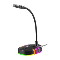 Microfone de Mesa Gamer Havit, RGB, para PC, USB, Preto - GK58B