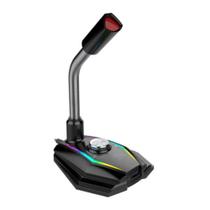 Microfone De Mesa Gamer Para Pc Com Led RGB USB Lehmox Gaming Mic Gt-Gk3