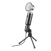Microfone de Mesa Trust Madell, Conexão 3.5mm, com Tripé e Proteção de Vento, Botão Mute - 21672