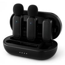 Microfone de Prender Duplo Lapela 2 em 1 Tipo USB-C Sem Fio