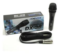 Microfone Devox Profissional Com Fio Dinâmico Dx-38 Com Cabo