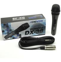 Microfone Devox Profissional Com Fio Dinâmico Dx-38 Com Cabo