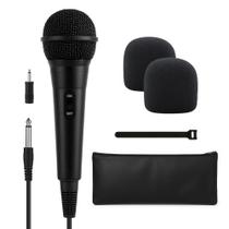 Microfone dinâmico Bowens Wired Vocal com cabo e adaptador de 15 pés Microfone dinâmico Bowens Wired Vocal com cabo e adaptador de 15 pés