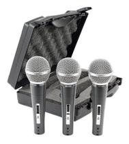 Microfone Dinamico CSR HT-48A-3 - Maleta 3 Microfones
