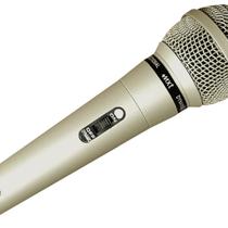 MICROFONE DINÂMICO DE METAL PRATA, Com CHAVE