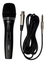 MICROFONE DINÂMICO DE METAL PRETO, PROFISSIONAL Com CHAVE