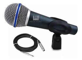 Microfone Dinâmico De Metal Pro BTM-58A .Cabo 4.5M O.D:5MM