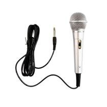 MICROFONE DINÂMICO DE PLASTICO PRATA, Com CHAVE