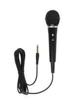 MICROFONE DINÂMICO DE PLASTICO PRETO, Com CHAVE