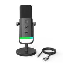 Microfone dinâmico FIFINE USB/XLR com botão de toque de mudo, conector de fone de ouvido, AM8