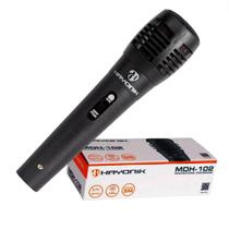 Microfone Dinâmico Hayonik Super Cardióide MDH-102 Preto com Cabo P10 de 3 Metros
