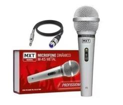 Microfone Dinâmico Profissional Metal Prata- MXT - M-K5