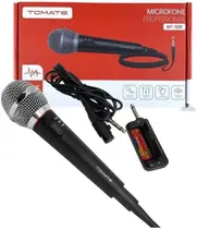 Microfone Dinâmico Profissional Sem Fio e Com Fio 2 em 1 Com Receptor Wireless Tomate MT-1201 Microfone Dinâmico Profissional Sem Fio e Com Fio 2 em 1 Com Receptor Wireless Tomate MT-1201