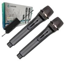 Microfone Dinamico Sem Fio Duplo Bateria Recarregáve Karaoke - ONISTEK