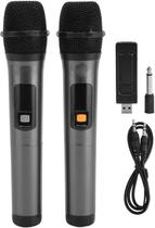 Microfone Dinâmico Sem Fio Duplo UHF Microfone Dinâmico Sem Fio Duplo UHF