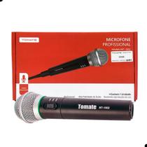Microfone Dinâmico Sem Fio e com Fio 2 em 1 Com Receptor Wireless Mt 1202 Tomate