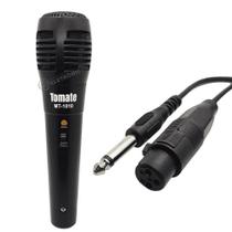 Microfone Dinâmico Tomate 3 Metros de Cabo P10, Ideal para Karaokê e Caixas de Som MT1010