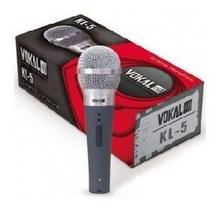 Microfone Dinâmico Vokal Kl-5 Com Cabo De 5 Metros