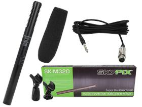 Microfone Direcional Shotgun Condensador Com Cabo 5 Metros Skypix SKM320