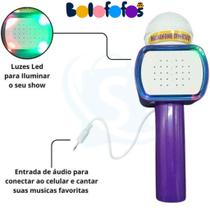 Microfone Divertido Bolofofos Hits e Luz de Led F01160 - Fun