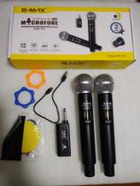 microfone duplo BMAX- BM-250, sem fios, uhf, com baterias recarregáveis p/karaoke,igrejas,eventos microfone duplo BMAX- BM-250, sem fios, uhf, com baterias recarregáveis p/karaoke,igrejas,eventos
