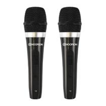 Microfone Duplo Com Fio Hoopson Mic-003 Cabo 3 Mt Preto