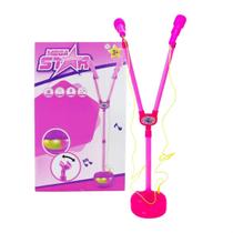 Microfone duplo com pedestal ajustavel para meninas bbr toys Microfone duplo com pedestal ajustavel para meninas bbr toys