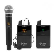 Microfone Duplo De Mão E Lapela Com Monitor - Debra
