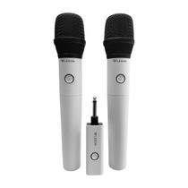 Microfone Duplo de Mão Sem Fio AR200 Branco - LESON Microfone Duplo de Mão Sem Fio AR200 Branco - LESON