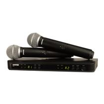 Microfone Duplo de Mão Sem Fio BLX288BR/PGA58 - SHURE Microfone Duplo de Mão Sem Fio BLX288BR/PGA58 - SHURE