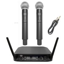 Microfone Duplo De Mão Sem Fio Dinâmico Mxt Uhf 526m - 60m