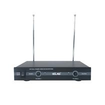 Microfone duplo facial sem fio uhf wireless le-910