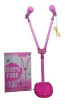 Microfone Duplo Infantil Musical Pedestal 2 Microfones conecta no celular Microfone Duplo Infantil Musical Pedestal 2 Microfones conecta no celular