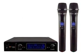 Microfone Duplo Kadosh Dinâmico S/fio Digital K-302m Vhf