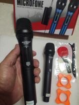 Microfone Duplo KAP BOM, Sem fio, Bateria Recarregável, várias cores