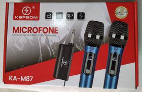 Microfone Duplo KAP BOM, Sem fio, Bateria Recarregável, várias cores Microfone Duplo KAP BOM, Sem fio, Bateria Recarregável, várias cores