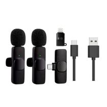 Microfone Duplo Lapela 2 Entradas Compatível Android e iPhone