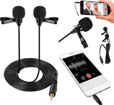 Microfone Duplo Lapela Celular Universal Entrevista Youtuber