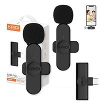 Microfone duplo para Celular Android Tipo C iPhone 15 e 16 Sem Fio KAIDI